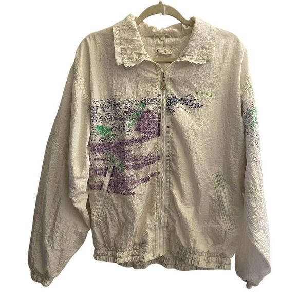 Vintage Renee Fill Zip Tennis Windbreaker Jacket Women’s Size Medium Large - Picture 1 of 7